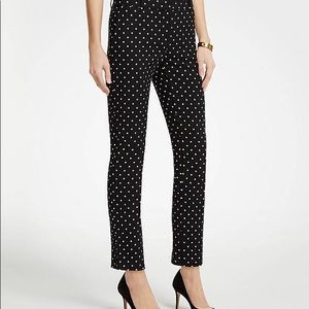 Ann Taylor Signature Skinny Polka dot pants NWOT